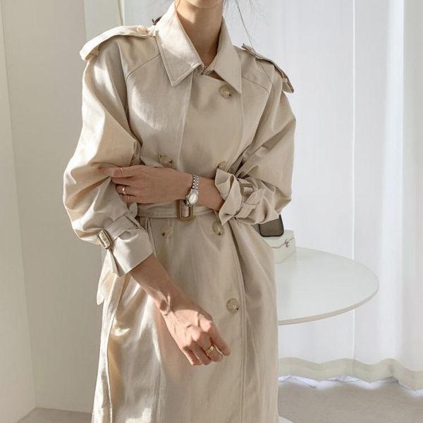 women's trench coats autumn winter double breasted simple classic long coat with belt chic female windbreaker rv460, Tan;black
women's trench coats autumn winter double breasted simple classic long coat with belt chic female windbreaker rv460, Tan;black