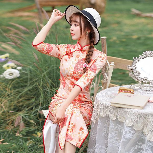 woman long floral print costumes qipao chinese traditional high split cheongsam oriental bodycon dress ethnic clothing, Red
woman long floral print costumes qipao chinese traditional high split cheongsam oriental bodycon dress ethnic clothing, Red