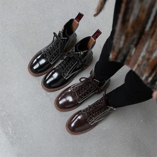 winter boots women genuine leather with zipper lace up chunky heel round head short 210507, Black
winter boots women genuine leather with zipper lace up chunky heel round head short 210507, Black