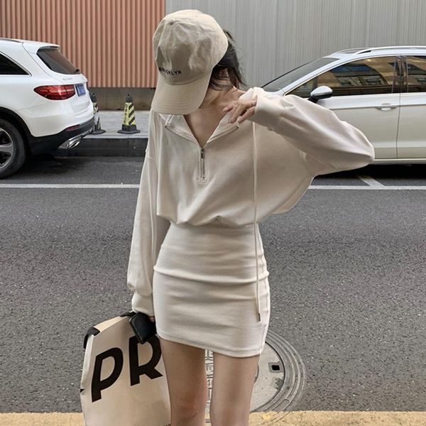 casual dresses spring autumn mini pullover dress women long sleeve solid color jumper sweatshirt hooded, Black;gray
casual dresses spring autumn mini pullover dress women long sleeve solid color jumper sweatshirt hooded, Black;gray