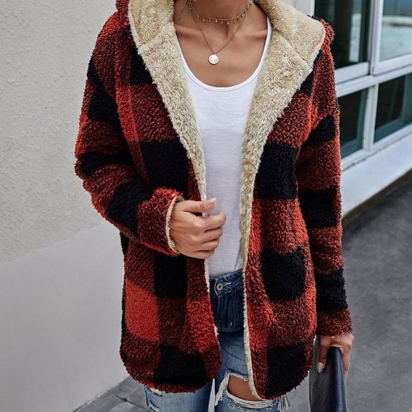 women's jackets autumn winter women jacket coat double-sided warm plush hooded thick female outwear femme veste, Black;brown
women's jackets autumn winter women jacket coat double-sided warm plush hooded thick female outwear femme veste, Black;brown
