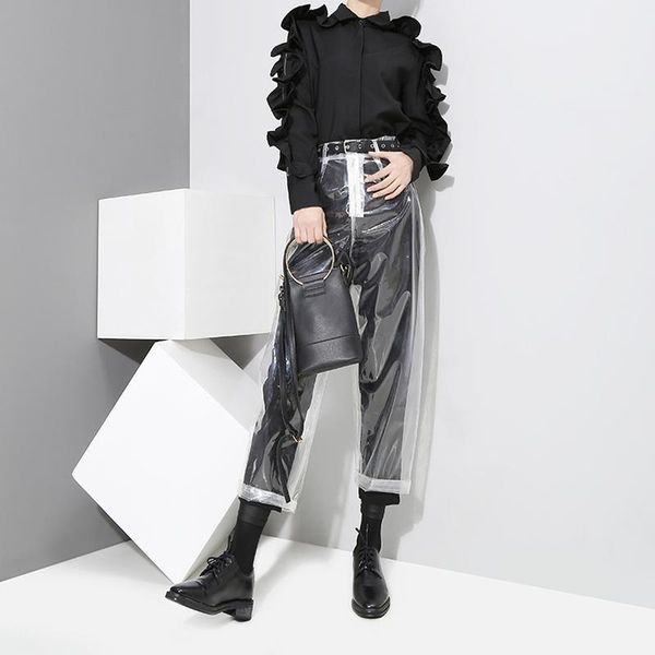 women's pants & capris 2021 summer pvc plastic transparent model style fashion thick waterproof women streetwear plus size, Black;white
women's pants & capris 2021 summer pvc plastic transparent model style fashion thick waterproof women streetwear plus size, Black;white