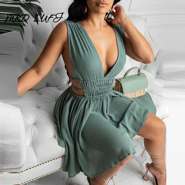 casual dresses plunge cutout ruched backless women sleeveless open back slim waist mini es, Black;gray
casual dresses plunge cutout ruched backless women sleeveless open back slim waist mini es, Black;gray