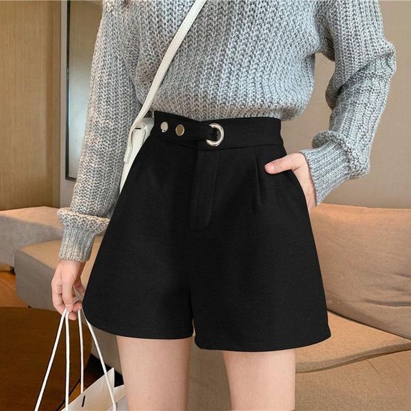 women's shorts 2021 winter fall korean style fashion women ladies black high waisted woolen , casual wool for woman clothes, White;black 
women's shorts 2021 winter fall korean style fashion women ladies black high waisted woolen , casual wool for woman clothes, White;black