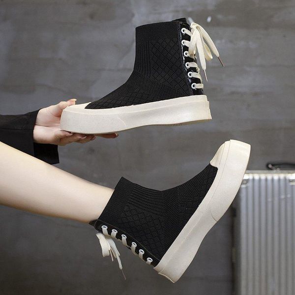 boots knit stretch socks women 2021 autumn breathable web celebrity shoes for high casual lace-up, Black
boots knit stretch socks women 2021 autumn breathable web celebrity shoes for high casual lace-up, Black