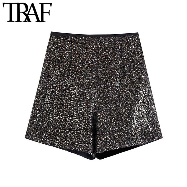 traf women vintage sequin applique shorts fashion side zipper party female short pants chic pantalones cortos 210415, White;black
traf women vintage sequin applique shorts fashion side zipper party female short pants chic pantalones cortos 210415, White;black