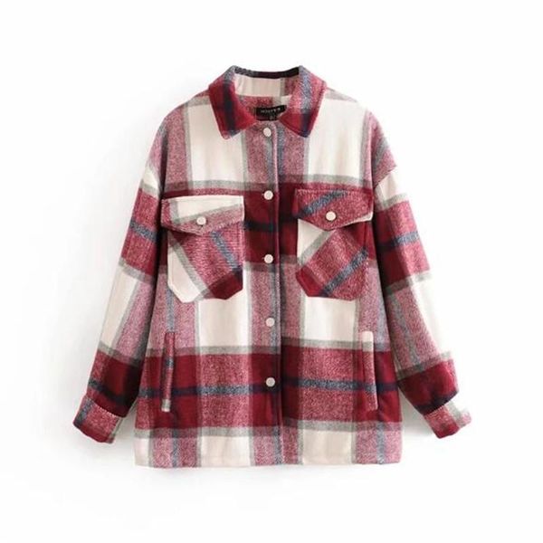 women vintage plaid jacket coat stylish pockets oversized outwear 2021 female streetwear lapel collar long sleeve loose chic women's wo, Black
women vintage plaid jacket coat stylish pockets oversized outwear 2021 female streetwear lapel collar long sleeve loose chic women's wo, Black