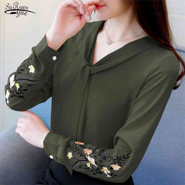 blusas fashion woman blouses casual long sleeve chiffon blouse v-neck shirts office lady shirt embroidery women 0547 210421, White
blusas fashion woman blouses casual long sleeve chiffon blouse v-neck shirts office lady shirt embroidery women 0547 210421, White