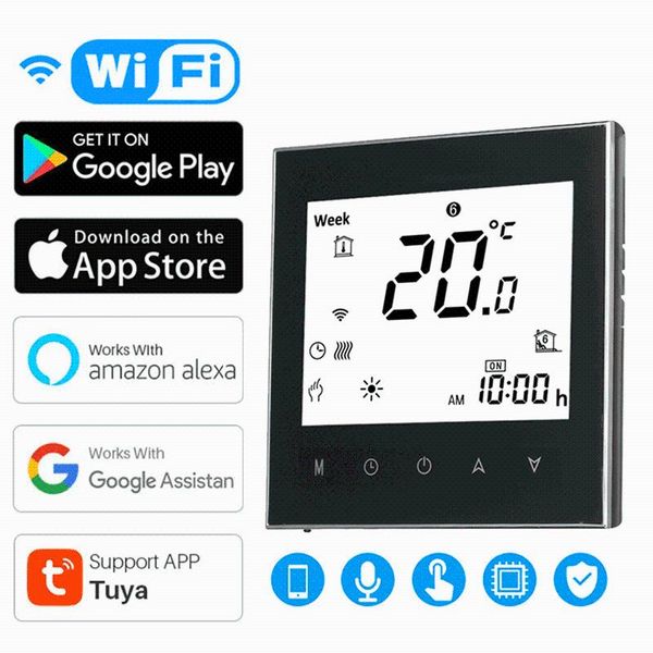 smart home control tuya wifi thermostat lcd display touch screen water/gas boiler temperature remote works with alexa google
smart home control tuya wifi thermostat lcd display touch screen water/gas boiler temperature remote works with alexa google