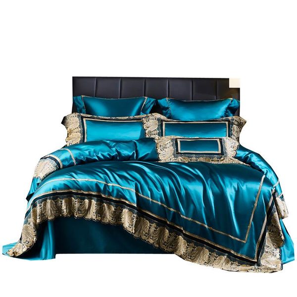 luxury 4pcs satin cotton bedding set king size duvet cover lace & purfle bed sheet bedspread pillow shams sets
luxury 4pcs satin cotton bedding set king size duvet cover lace & purfle bed sheet bedspread pillow shams sets