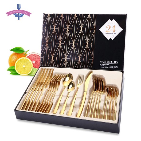 24pcs gold tableware cutlery dinner set cutlery sets dishes knives forks spoons western kitchen dinnerware 18/10 stainless steel
24pcs gold tableware cutlery dinner set cutlery sets dishes knives forks spoons western kitchen dinnerware 18/10 stainless steel