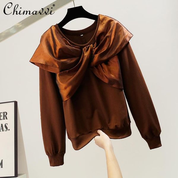 women's hoodies & sweatshirts fashion cross bow sweatshirt women high-end satin stitching long-sleeved korean style casual slimming fe, Black
women's hoodies & sweatshirts fashion cross bow sweatshirt women high-end satin stitching long-sleeved korean style casual slimming fe, Black