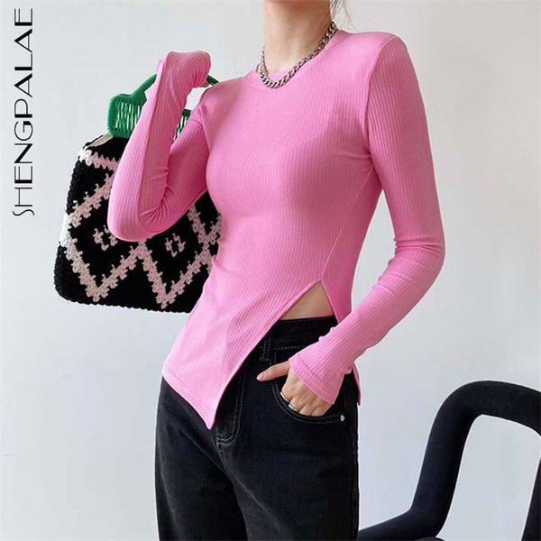 women white spliced asymmetrical slit black t-shirt round neck long sleeve fashion tide spring autumn 210427
women white spliced asymmetrical slit black t-shirt round neck long sleeve fashion tide spring autumn 210427