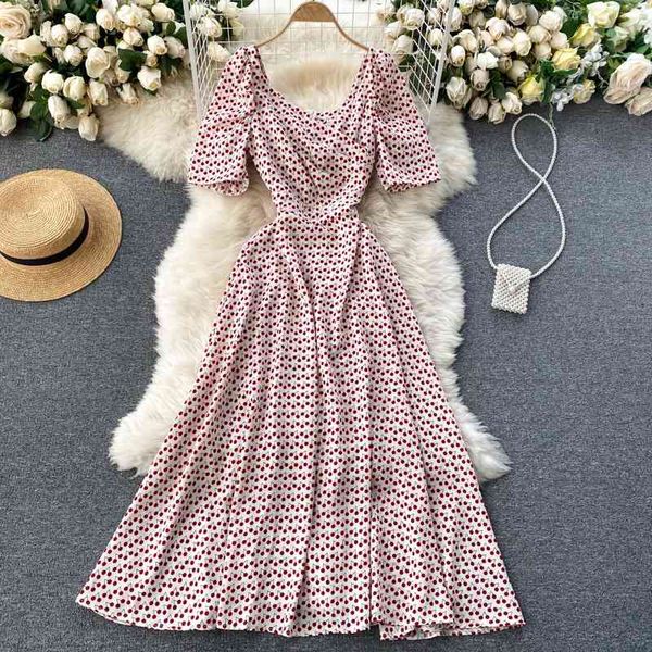 casual dresses elegant midi long dress female summer v-neck puff sleeved retro polka-dot for womens a-line print vintage es t, Black;gray 
casual dresses elegant midi long dress female summer v-neck puff sleeved retro polka-dot for womens a-line print vintage es t, Black;gray