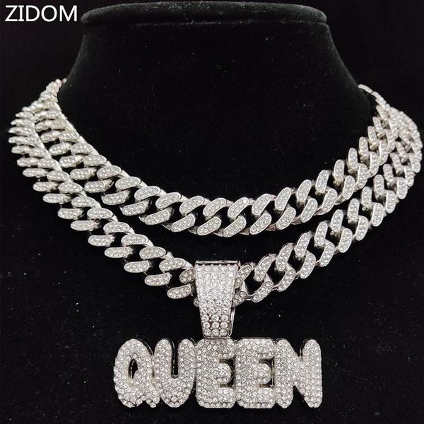pendant necklaces men women hip hop queen letter necklace 13mm crystal cuban chain hiphop iced out bling fashion charm jewelry, Silver
pendant necklaces men women hip hop queen letter necklace 13mm crystal cuban chain hiphop iced out bling fashion charm jewelry, Silver
