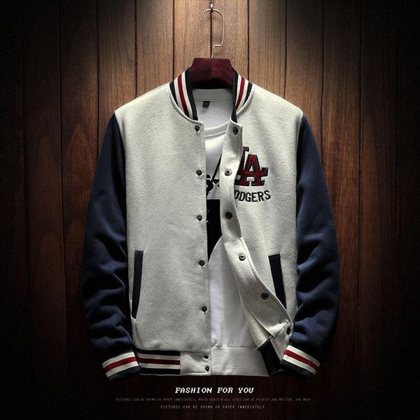 arrival letter rib sleeve mens cotton embroidery logo single breasted casual bomber jacket loose cardigan coat homme, White;black
arrival letter rib sleeve mens cotton embroidery logo single breasted casual bomber jacket loose cardigan coat homme, White;black