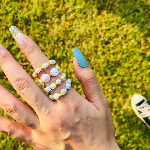 wedding rings irregular simulated pearls heart beaded for women elastic rope colorful seed bead finger ring boho handmade jewelry, Slivery;golden
wedding rings irregular simulated pearls heart beaded for women elastic rope colorful seed bead finger ring boho handmade jewelry, Slivery;golden