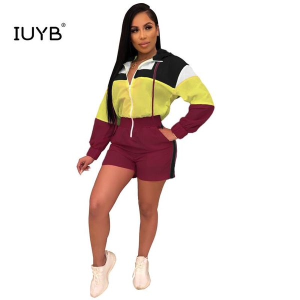 women's jumpsuits & rompers iuyb colorful splice maxi 2021 women long sleeve short playsuit overall zip casual hood sport osm6075, Black;white
women's jumpsuits & rompers iuyb colorful splice maxi 2021 women long sleeve short playsuit overall zip casual hood sport osm6075, Black;white