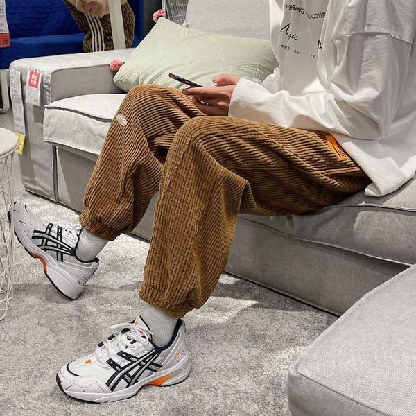 men's pants 2021 fashion brand corduroy sports korean version thin pure color casual loose khaki recommend, Black
men's pants 2021 fashion brand corduroy sports korean version thin pure color casual loose khaki recommend, Black