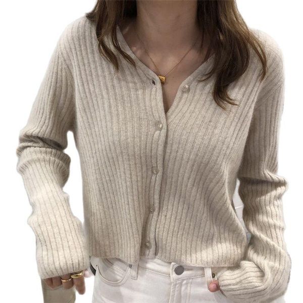 women's knits & tees women cashmere knit short cardigans sweaters vneck single breasted vertical grains loose fit spring autumn winter, White
women's knits & tees women cashmere knit short cardigans sweaters vneck single breasted vertical grains loose fit spring autumn winter, White