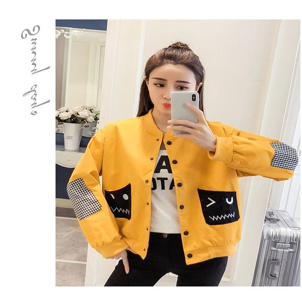 women's jackets springspring women jacket loose plus size button japan streetwear coats female student baseball uniform warm girl coat, Black;brown
women's jackets springspring women jacket loose plus size button japan streetwear coats female student baseball uniform warm girl coat, Black;brown