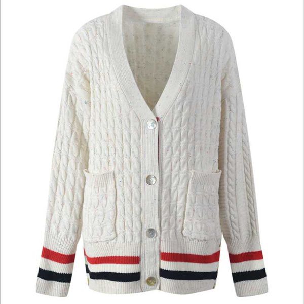 women's jackets 2021 niche casual color-stripe striped sweater coat women, autumn and winter v-neck twist braided loose knit top, Black;brown
women's jackets 2021 niche casual color-stripe striped sweater coat women, autumn and winter v-neck twist braided loose knit top, Black;brown