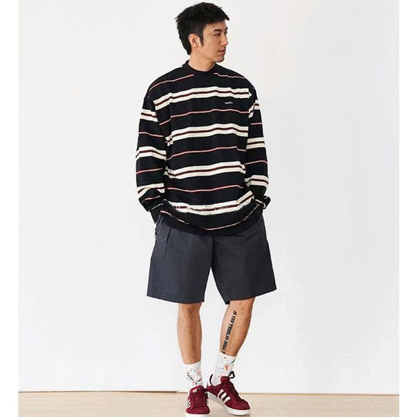 men's sweaters autumn hasegawa producer striped casual long-sleeved t-shirt printing men's cotton loose round neck sweater bottomi, White;black
men's sweaters autumn hasegawa producer striped casual long-sleeved t-shirt printing men's cotton loose round neck sweater bottomi, White;black