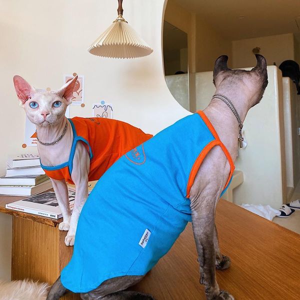 cat costumes 100% cotton sphinx clothes vest contrast color sphynx for kitten sphints summer clothing coat fashion t-shirt
cat costumes 100% cotton sphinx clothes vest contrast color sphynx for kitten sphints summer clothing coat fashion t-shirt