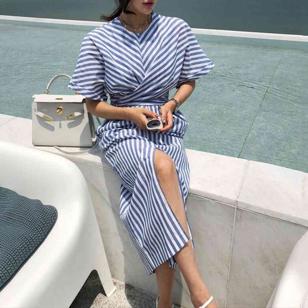 blue striped tunic straight casual dress summer beach short sleeve office ladies midi dress elegant loose split vestidos mujer 210507, Black;gray
blue striped tunic straight casual dress summer beach short sleeve office ladies midi dress elegant loose split vestidos mujer 210507, Black;gray