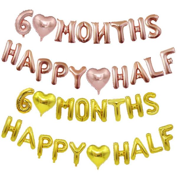 party decoration 1 set 6 months happy half heart foil balloons 1/2 birthday boy girl baby shower decorations
party decoration 1 set 6 months happy half heart foil balloons 1/2 birthday boy girl baby shower decorations