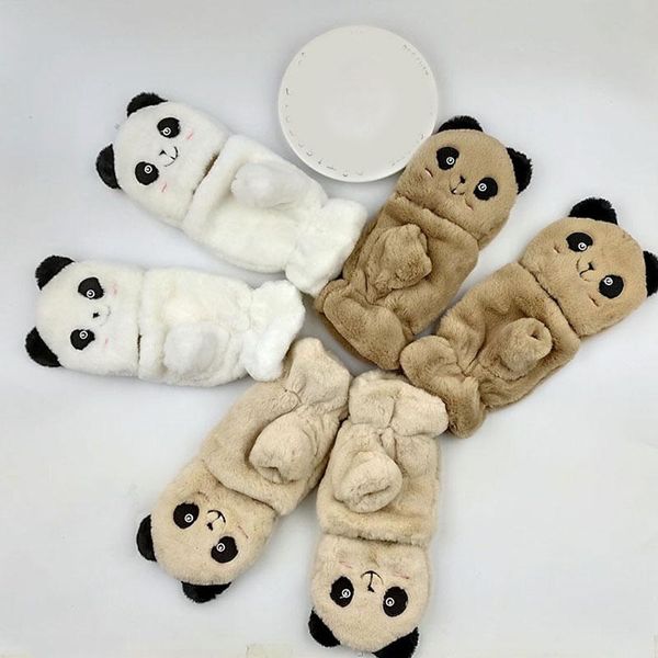 five fingers gloves cute cartoon panda half finger flip plush fingerless student winter soft warm thicken fur mittens, Blue;gray
five fingers gloves cute cartoon panda half finger flip plush fingerless student winter soft warm thicken fur mittens, Blue;gray
