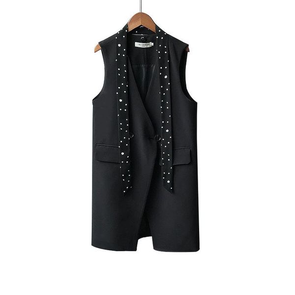 women's vests rlyaeiz spring fashion mid-long women waistcoat 2021 summer casual slim v-neck female sleeveless jackets coats, Black;white
women's vests rlyaeiz spring fashion mid-long women waistcoat 2021 summer casual slim v-neck female sleeveless jackets coats, Black;white
