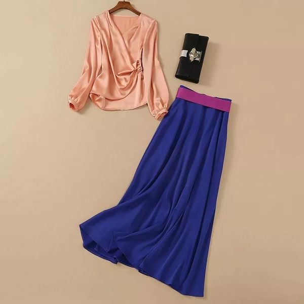 two piece dress european and american women's wear winter style long-sleeved v-neck shirt blue flounces skirt fashion suits 3n31, White
two piece dress european and american women's wear winter style long-sleeved v-neck shirt blue flounces skirt fashion suits 3n31, White