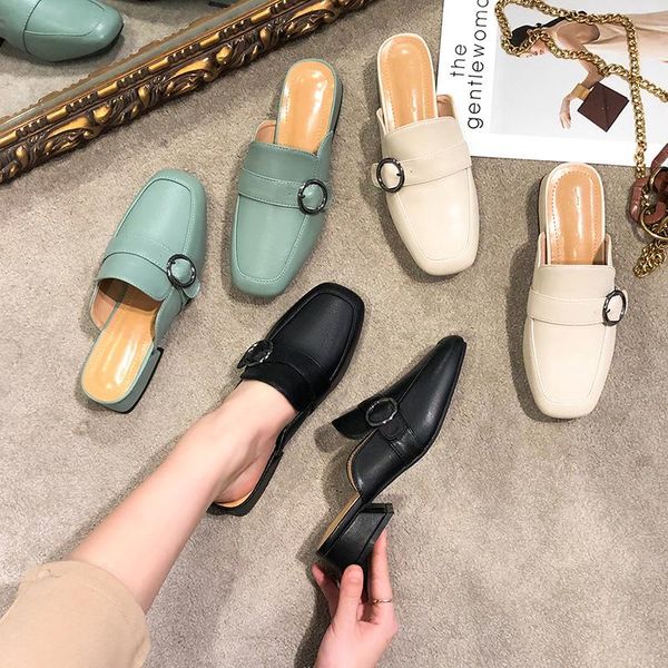 dress shoes leather belt buckle square toe sandals women med-high heels slippers summer outdoor slides woman mules big size44 sandalia, Black
dress shoes leather belt buckle square toe sandals women med-high heels slippers summer outdoor slides woman mules big size44 sandalia, Black