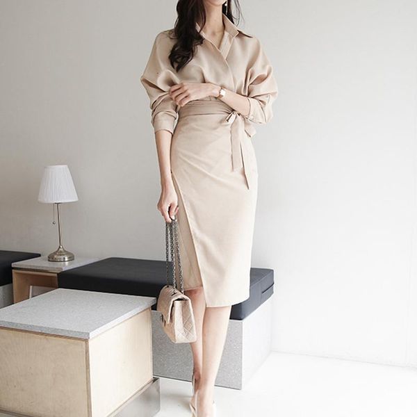 elegant shirts women dress 2021 chic korean style vintage wrap dresses female office bottoming clothes ladies rfyo, Black;gray
elegant shirts women dress 2021 chic korean style vintage wrap dresses female office bottoming clothes ladies rfyo, Black;gray