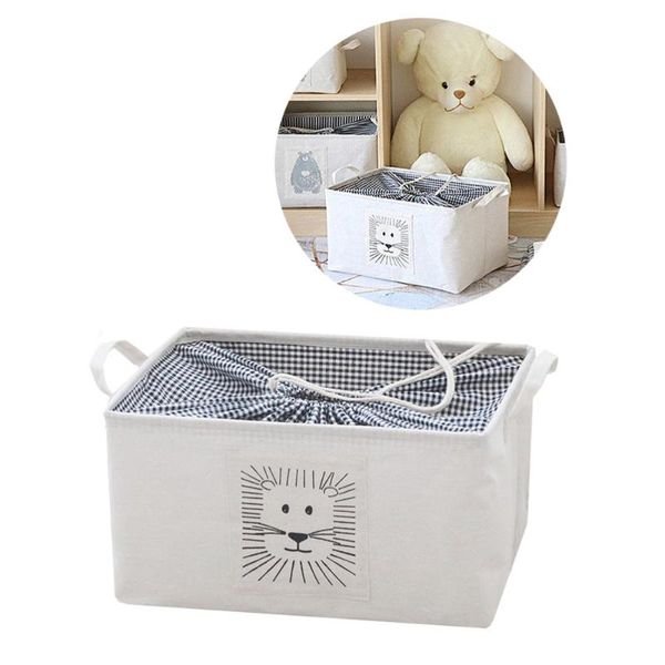storage baskets 1pc drawstring basket lion pattern cotton linen sundries case with handle - size
storage baskets 1pc drawstring basket lion pattern cotton linen sundries case with handle - size