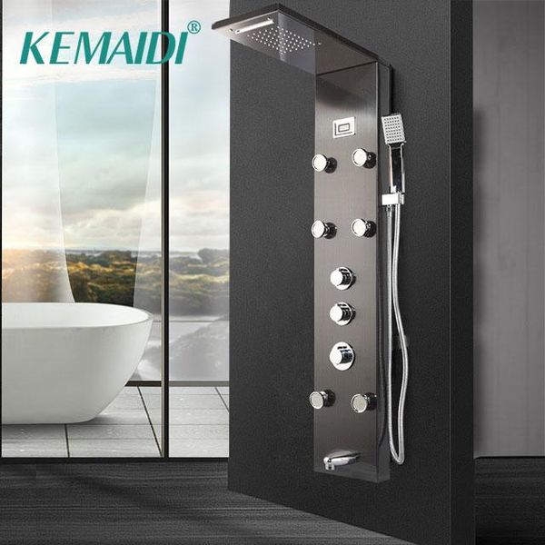 black digital display bathroom shower column hand tub massage spa jets bath led panel faucet sets
black digital display bathroom shower column hand tub massage spa jets bath led panel faucet sets