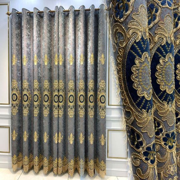 european style copper coin flower jacquard curtain for high living room study water soluble embroidery customization & drapes
european style copper coin flower jacquard curtain for high living room study water soluble embroidery customization & drapes
