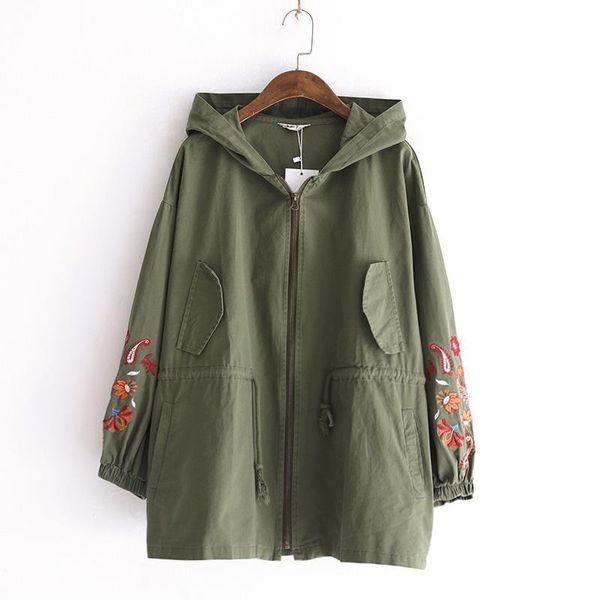 women's jackets embroidery long sleeve cotton coat jacket thin solid zipper black green spring autumn casual korean women fashion cloth, Black;brown
women's jackets embroidery long sleeve cotton coat jacket thin solid zipper black green spring autumn casual korean women fashion cloth, Black;brown