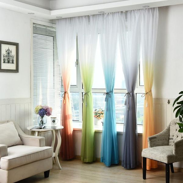 * 270 cm color gradient window gauze sheer scarf valances micro-transparent light-weight transmission curtain & drapes
* 270 cm color gradient window gauze sheer scarf valances micro-transparent light-weight transmission curtain & drapes
