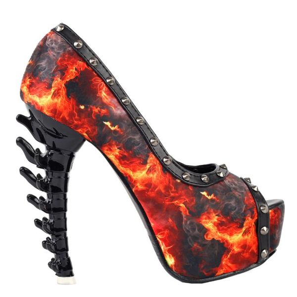 punk black red flame studs peeptoe platform bone heels pumps size 4/5/6/7/8/9/ dress shoes
punk black red flame studs peeptoe platform bone heels pumps size 4/5/6/7/8/9/ dress shoes