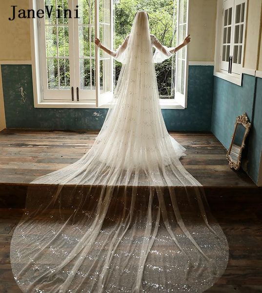 bridal veils janevini bling sequined cathedral with comb one layer cut edge tulle 3m long women wedding hair accessories, Black
bridal veils janevini bling sequined cathedral with comb one layer cut edge tulle 3m long women wedding hair accessories, Black