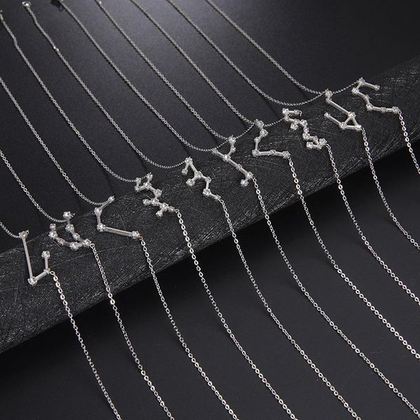 pendant necklaces aesthetic jewelry stainless steel 12 zodiac horoscope clear zircon twelve constellation necklace for women, Silver
pendant necklaces aesthetic jewelry stainless steel 12 zodiac horoscope clear zircon twelve constellation necklace for women, Silver