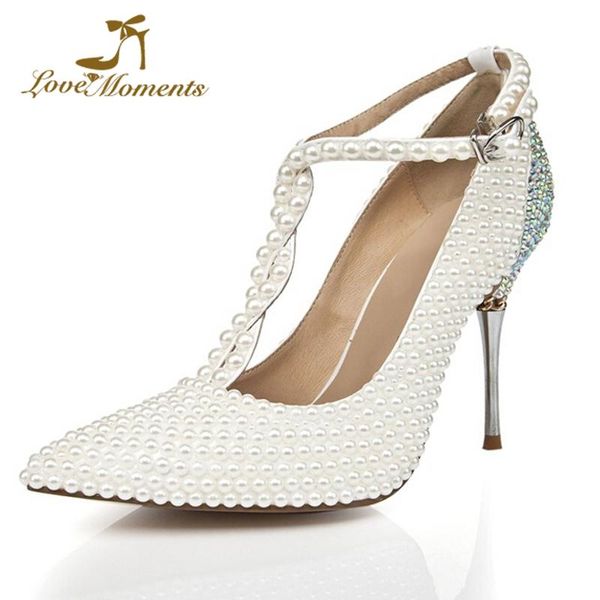 fashion white pearl high heel wedding shoes t-straps pointed toe lady dancing thin rhinestone birthday party pumps dress, Black
fashion white pearl high heel wedding shoes t-straps pointed toe lady dancing thin rhinestone birthday party pumps dress, Black