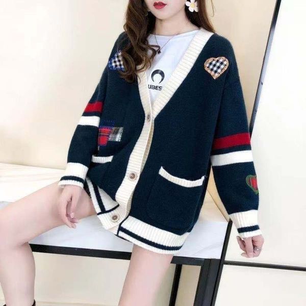 net red sweater autumn and winter version cardigan jacket small embroidered fashion style, White;black
net red sweater autumn and winter version cardigan jacket small embroidered fashion style, White;black