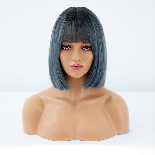 costume accessories ombre black to grey daily short straight synthetic wigs for black white women with bangs daily heat resistant hair bob, Silver
costume accessories ombre black to grey daily short straight synthetic wigs for black white women with bangs daily heat resistant hair bob, Silver