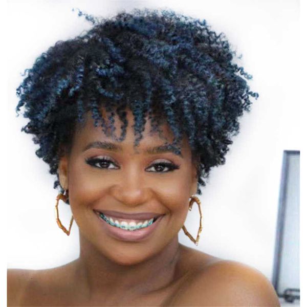 wig fashion star ffy small gradient dark blue short curl explosive head brazilian women wig, Black
wig fashion star ffy small gradient dark blue short curl explosive head brazilian women wig, Black