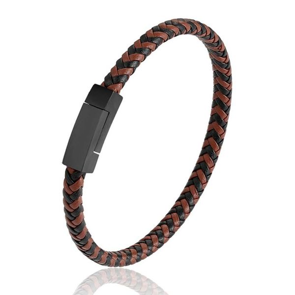 tennis punk men jewelry black/brown braided genuine leather bracelet stainless steel magnetic clasp fashion bangles couples gifts, Golden;silver
tennis punk men jewelry black/brown braided genuine leather bracelet stainless steel magnetic clasp fashion bangles couples gifts, Golden;silver