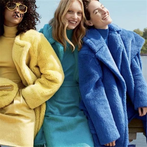 women's wool & blends winter long sleeve overcoat teddy woolen coats solid coat oversize jacket female pink outerwear clothes, Black
women's wool & blends winter long sleeve overcoat teddy woolen coats solid coat oversize jacket female pink outerwear clothes, Black