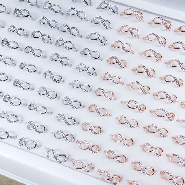 gorgeous 8 words geometry infinity zircon crystal ring mix style multi design personalized women jewelry 50pcs/lot, Golden;silver
gorgeous 8 words geometry infinity zircon crystal ring mix style multi design personalized women jewelry 50pcs/lot, Golden;silver